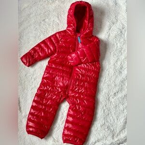 Primary Baby Lighweight Puffer Suit in Cherry - 6-12M